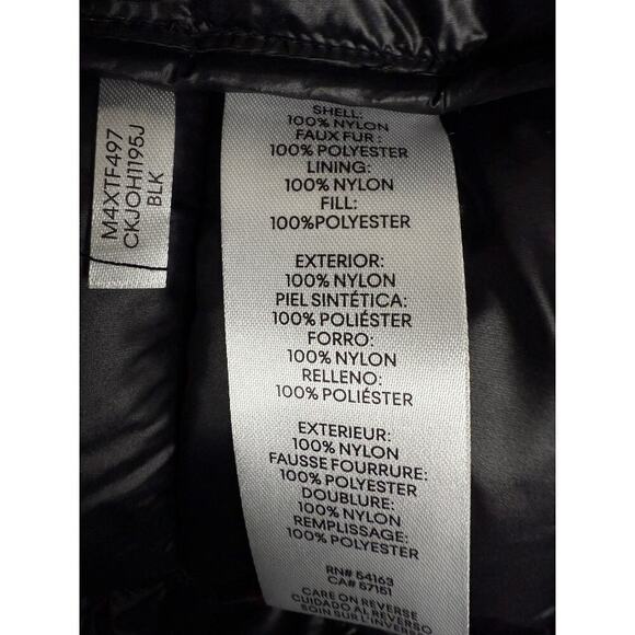 NWT Calvin Klein Womens Mixed Media Faux Fur Puffer Vest L - Picture 9 of 9